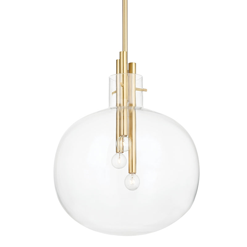 Hudson Valley - 3918-AGB - Three Light Pendant - Hempstead - Aged Brass
