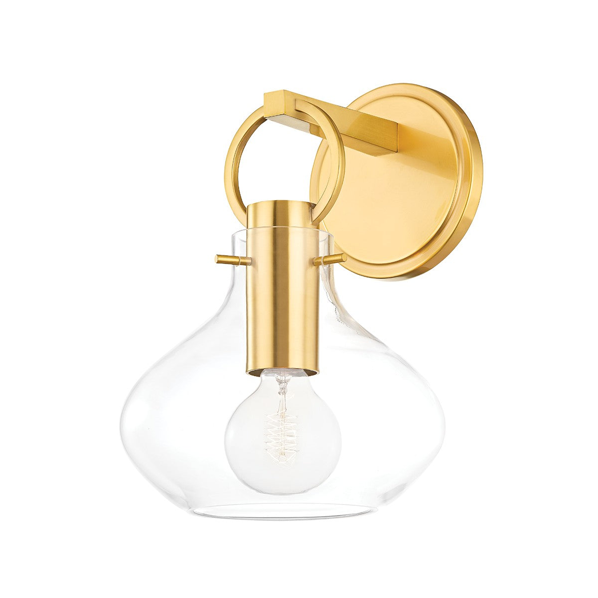 Hudson Valley - BKO251-AGB - One Light Wall Sconce - Lina - Aged Brass
