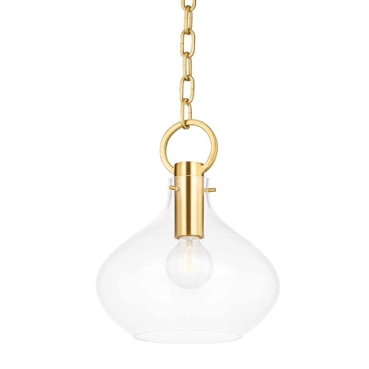 Hudson Valley - BKO252-AGB - One Light Pendant - Lina - Aged Brass