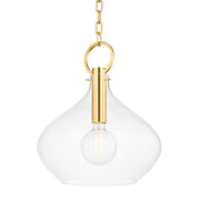 Hudson Valley - BKO253-AGB - One Light Pendant - Lina - Aged Brass