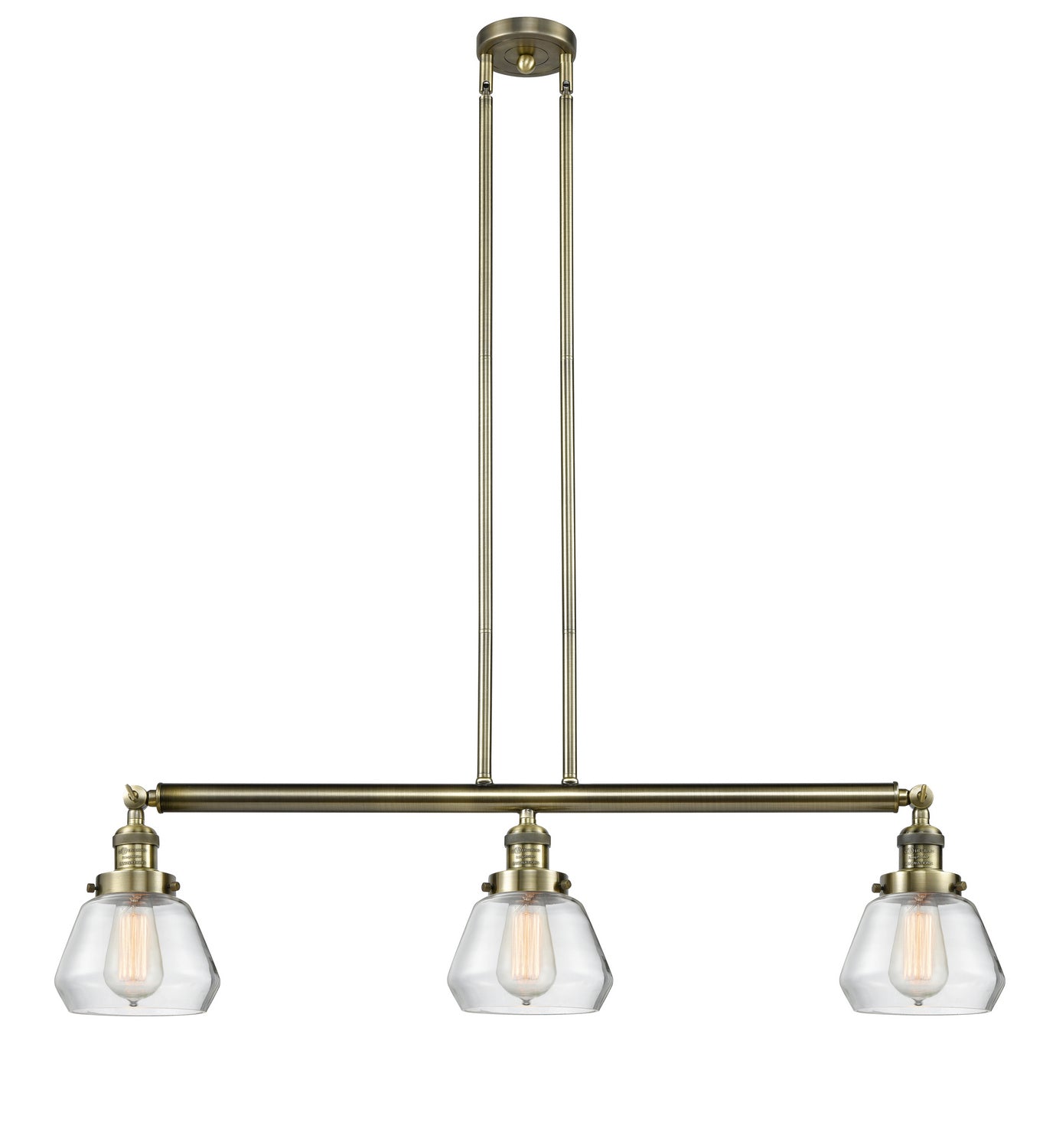 Innovations - 213-AB-G172 - Three Light Island Pendant - Franklin Restoration - Antique Brass
