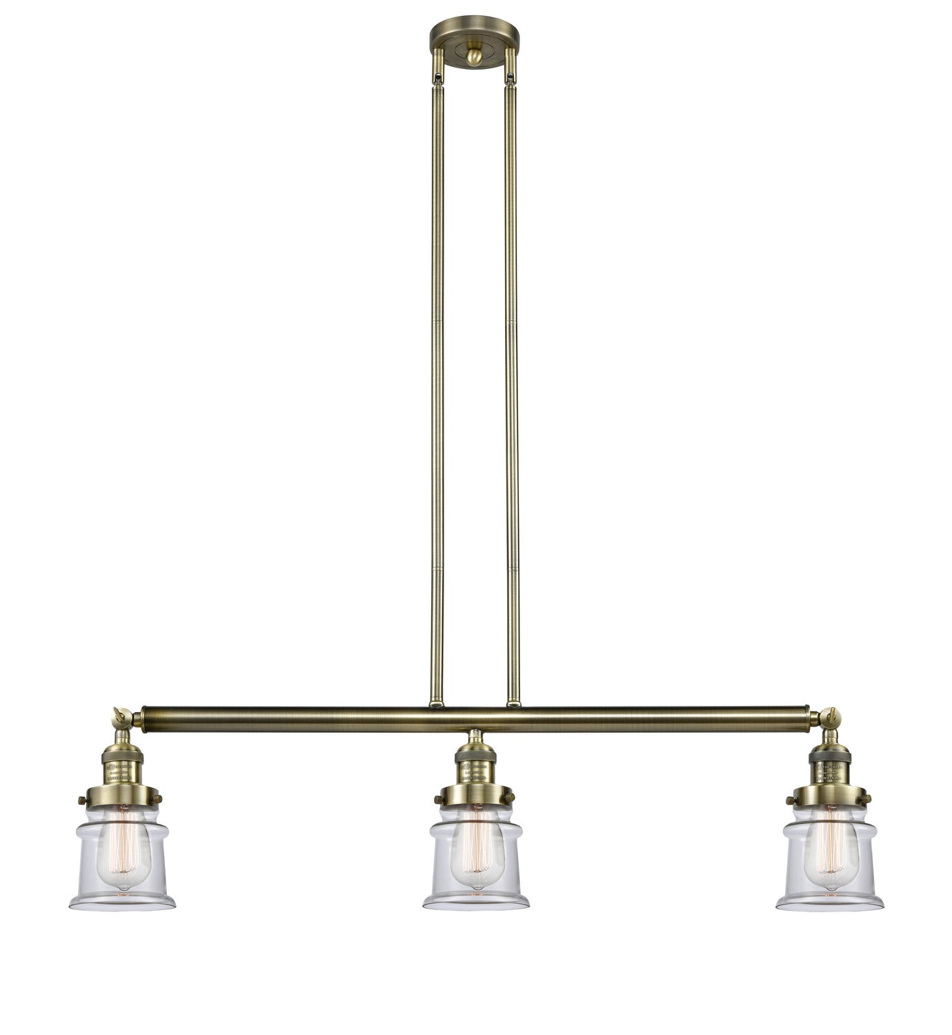 Innovations - 213-AB-G182S - Three Light Island Pendant - Franklin Restoration - Antique Brass