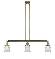 Innovations - 213-AB-G184S - Three Light Island Pendant - Franklin Restoration - Antique Brass