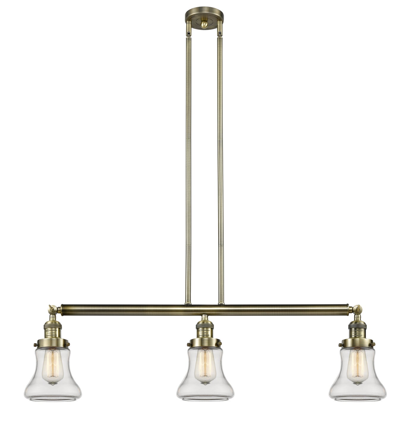 Innovations - 213-AB-G192 - Three Light Island Pendant - Franklin Restoration - Antique Brass