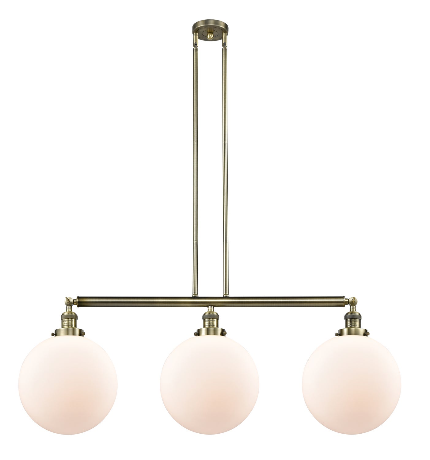 Innovations - 213-AB-G201-12 - Three Light Island Pendant - Franklin Restoration - Antique Brass
