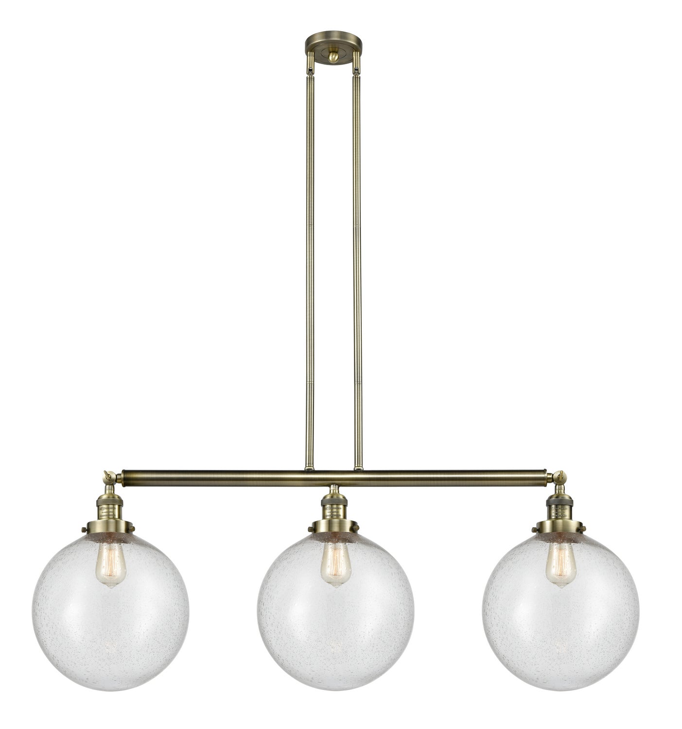 Innovations - 213-AB-G204-12 - Three Light Island Pendant - Franklin Restoration - Antique Brass