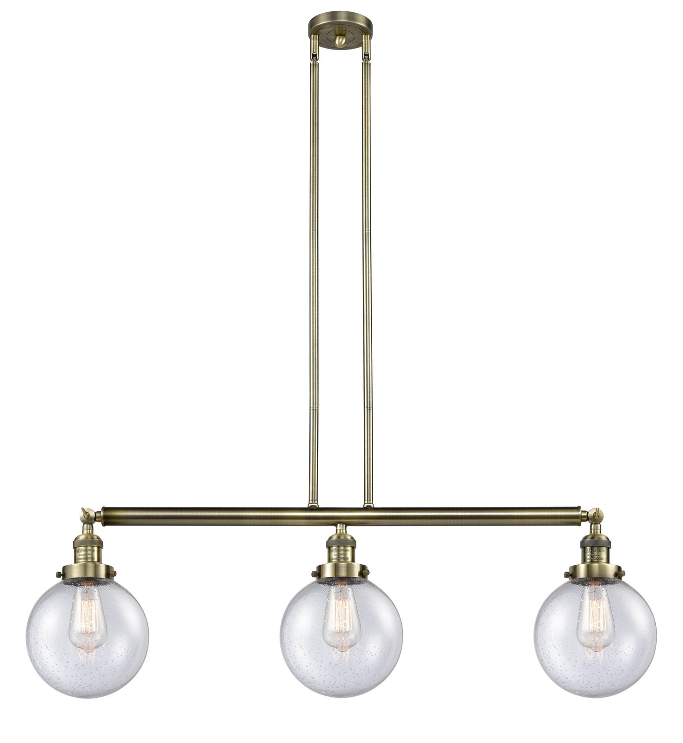 Innovations - 213-AB-G204-8 - Three Light Island Pendant - Franklin Restoration - Antique Brass