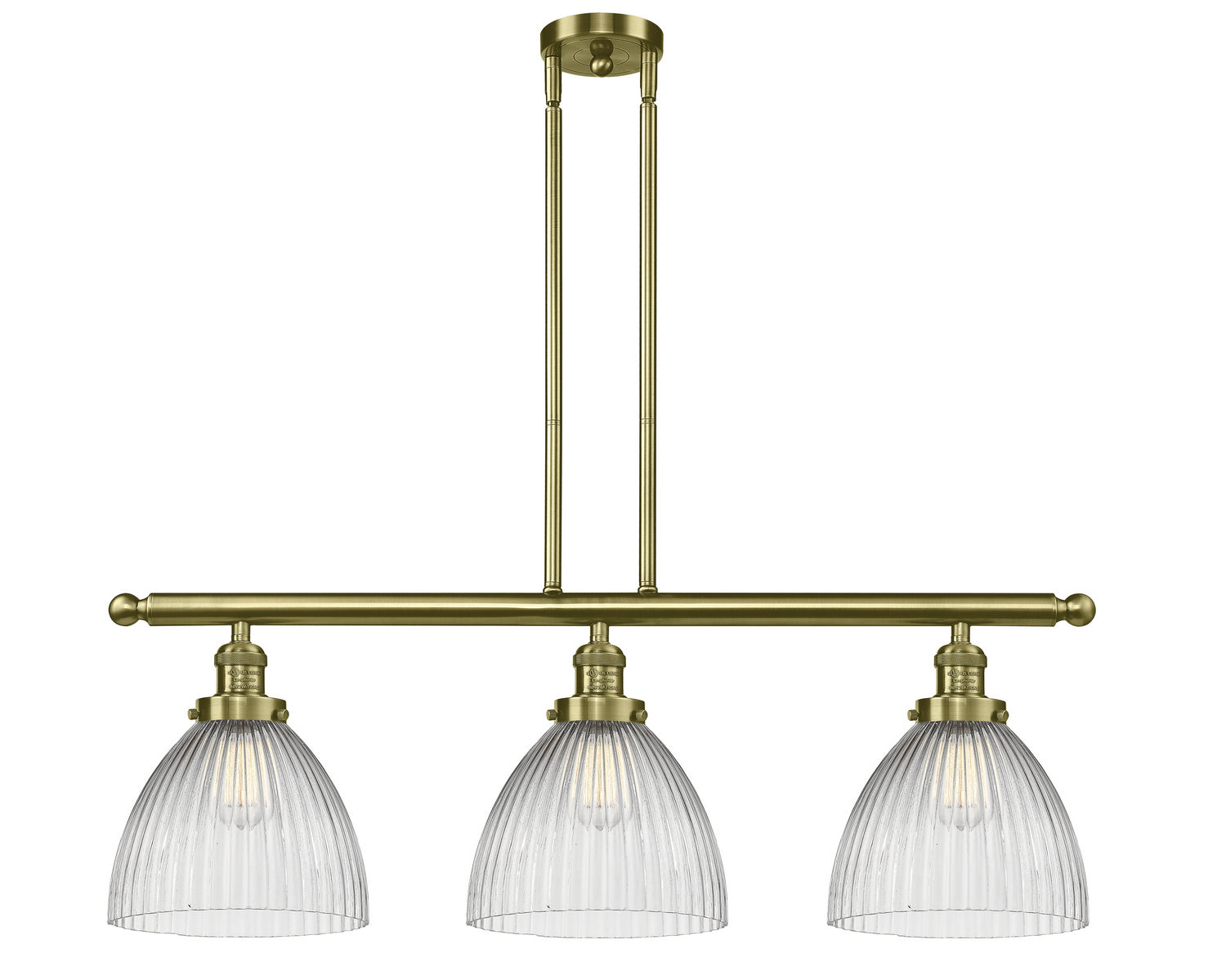 Innovations - 213-AB-G222 - Three Light Island Pendant - Franklin Restoration - Antique Brass