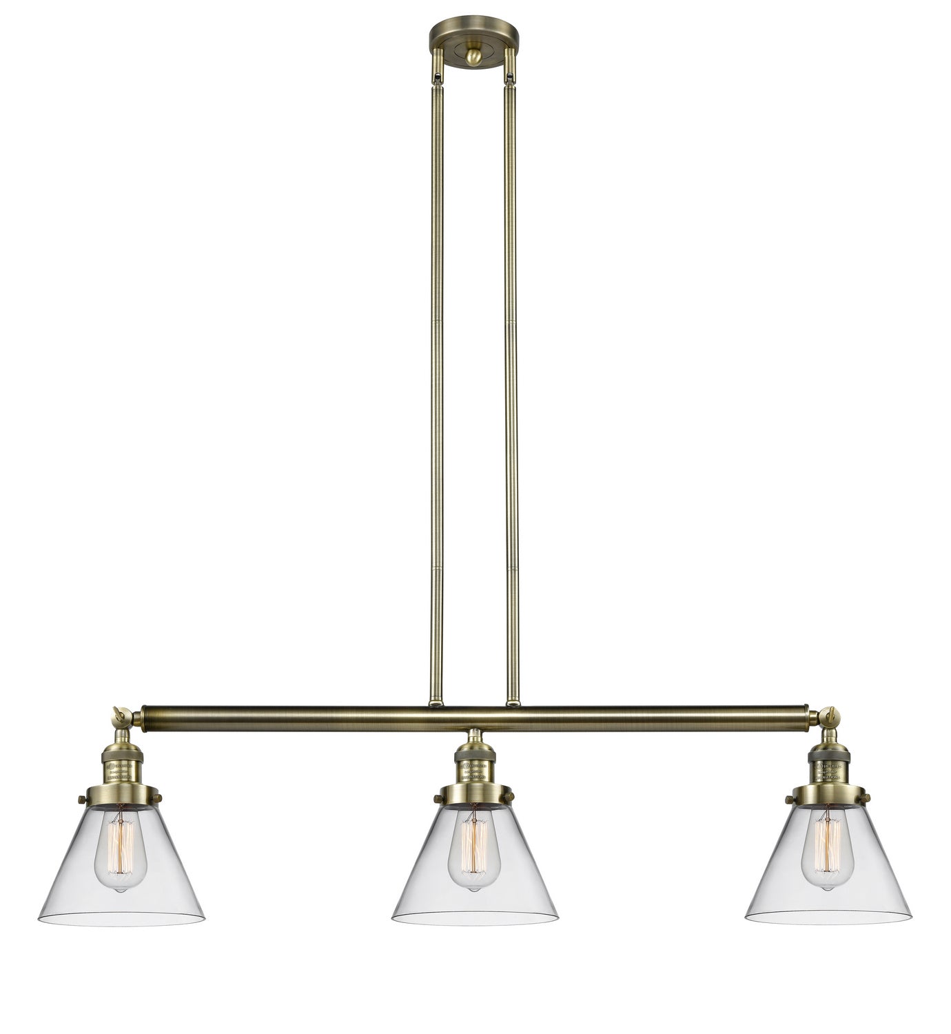 Innovations - 213-AB-G42 - Three Light Island Pendant - Franklin Restoration - Antique Brass