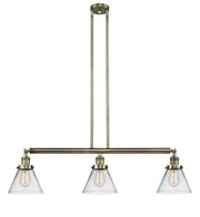 Innovations - 213-AB-G42 - Three Light Island Pendant - Franklin Restoration - Antique Brass