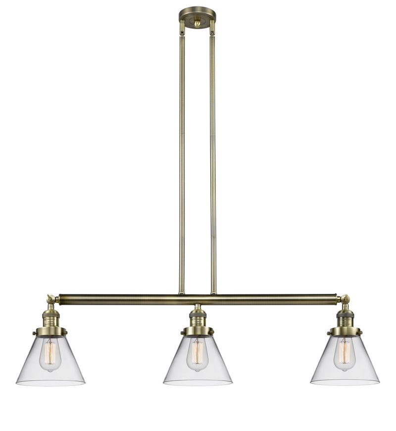 Innovations - 213-AB-G42 - Three Light Island Pendant - Franklin Restoration - Antique Brass
