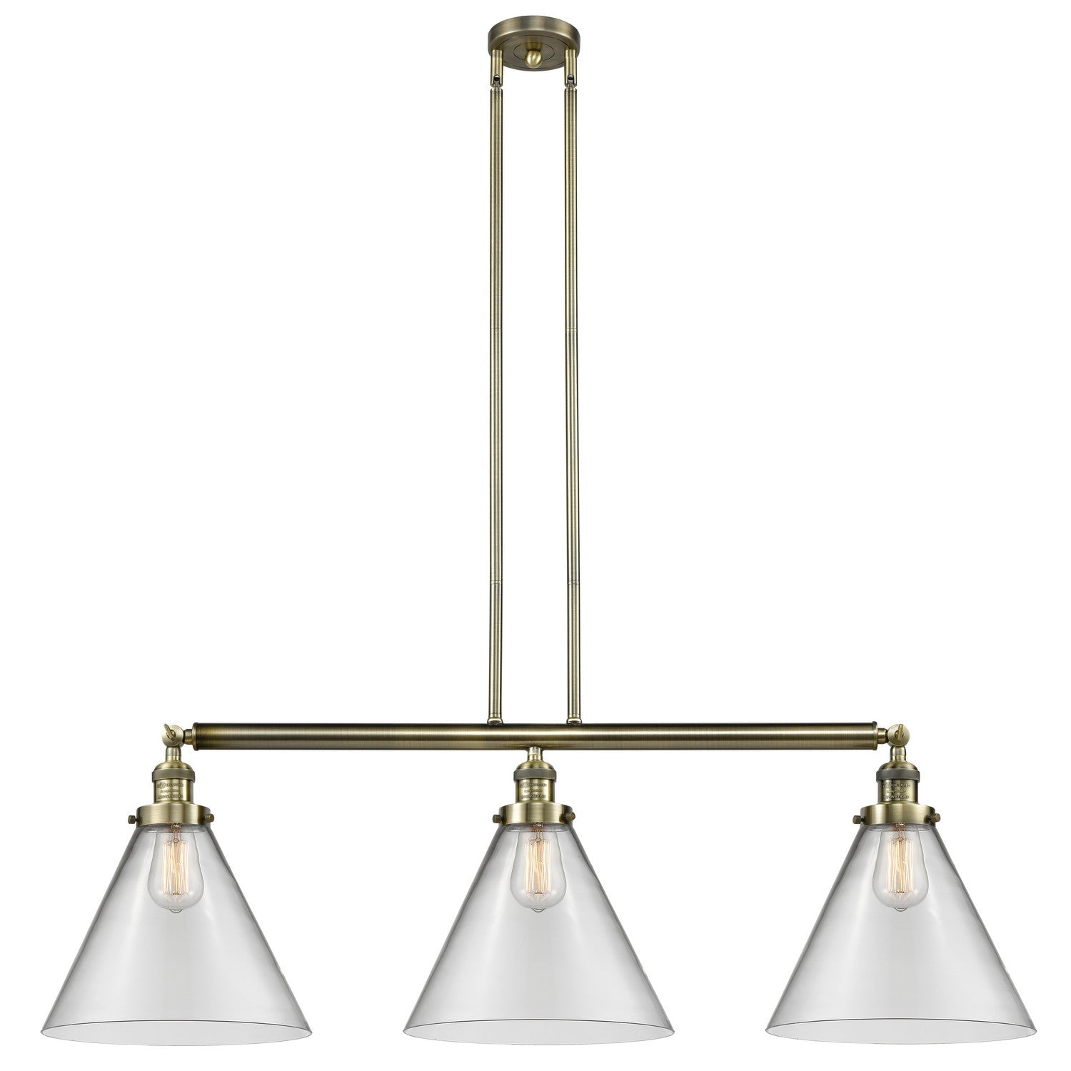Innovations - 213-AB-G42-L - Three Light Island Pendant - Franklin Restoration - Antique Brass