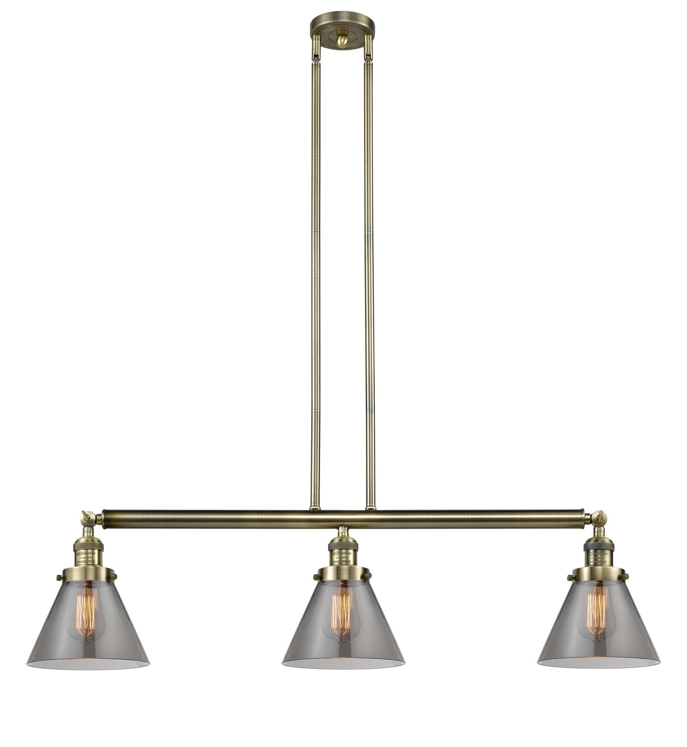 Innovations - 213-AB-G43 - Three Light Island Pendant - Franklin Restoration - Antique Brass