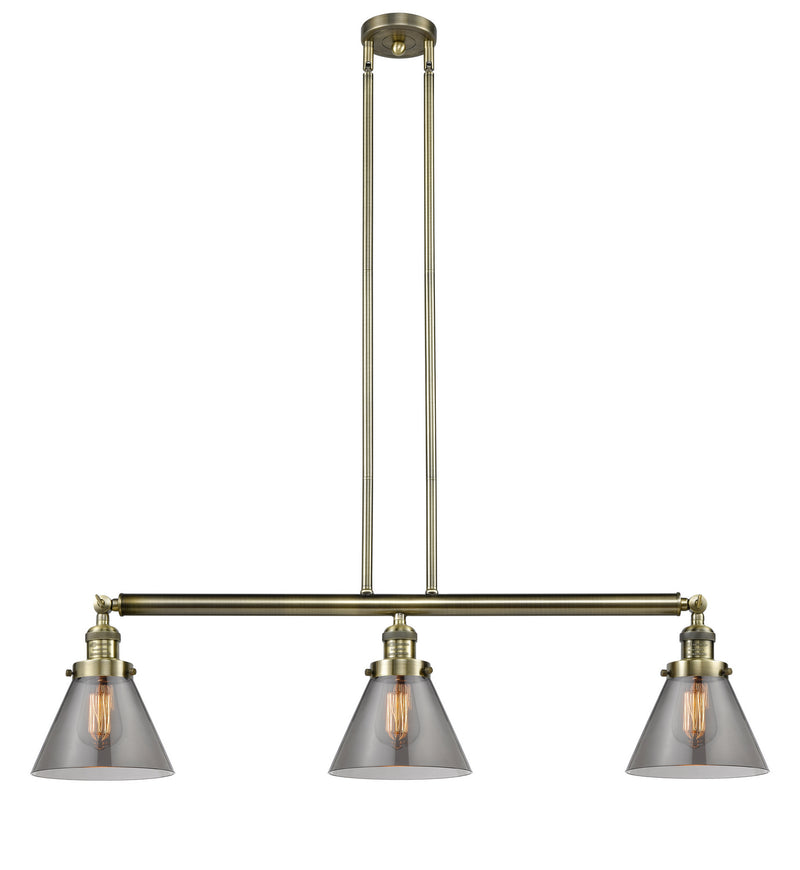 Innovations - 213-AB-G43 - Three Light Island Pendant - Franklin Restoration - Antique Brass