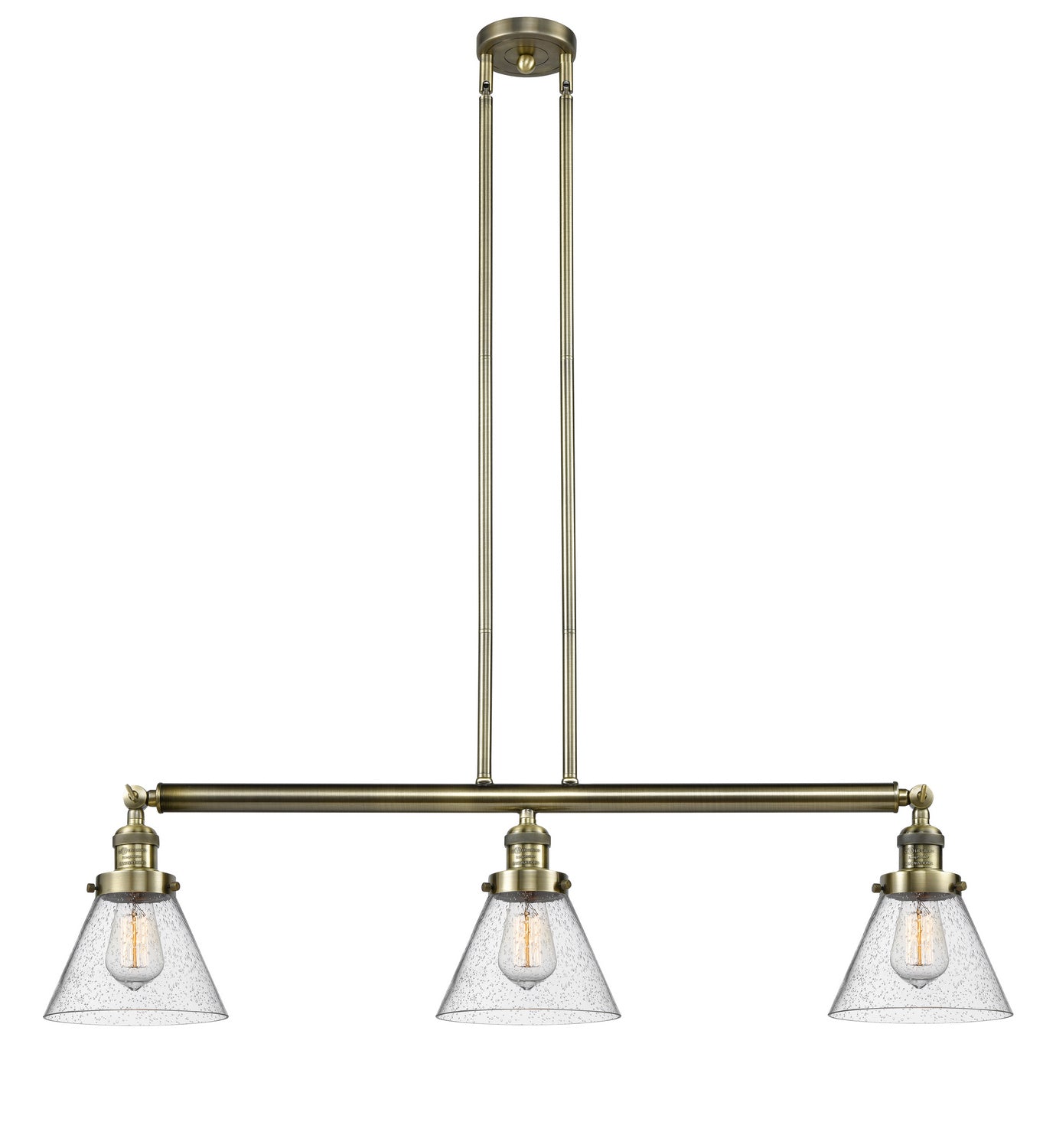 Innovations - 213-AB-G44 - Three Light Island Pendant - Franklin Restoration - Antique Brass