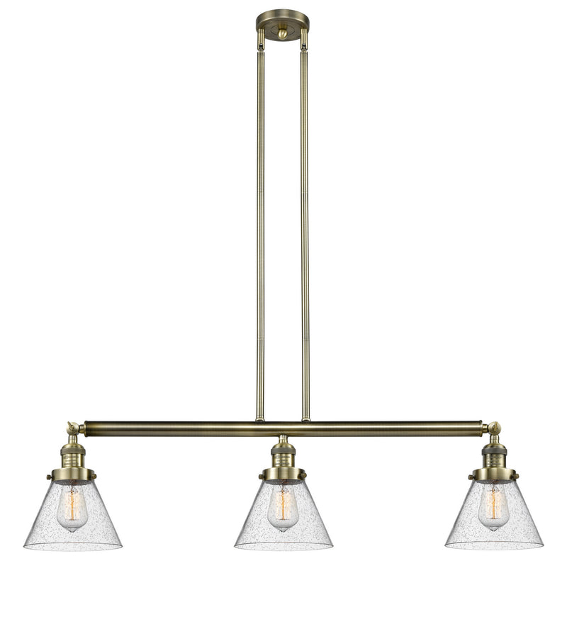 Innovations - 213-AB-G44 - Three Light Island Pendant - Franklin Restoration - Antique Brass