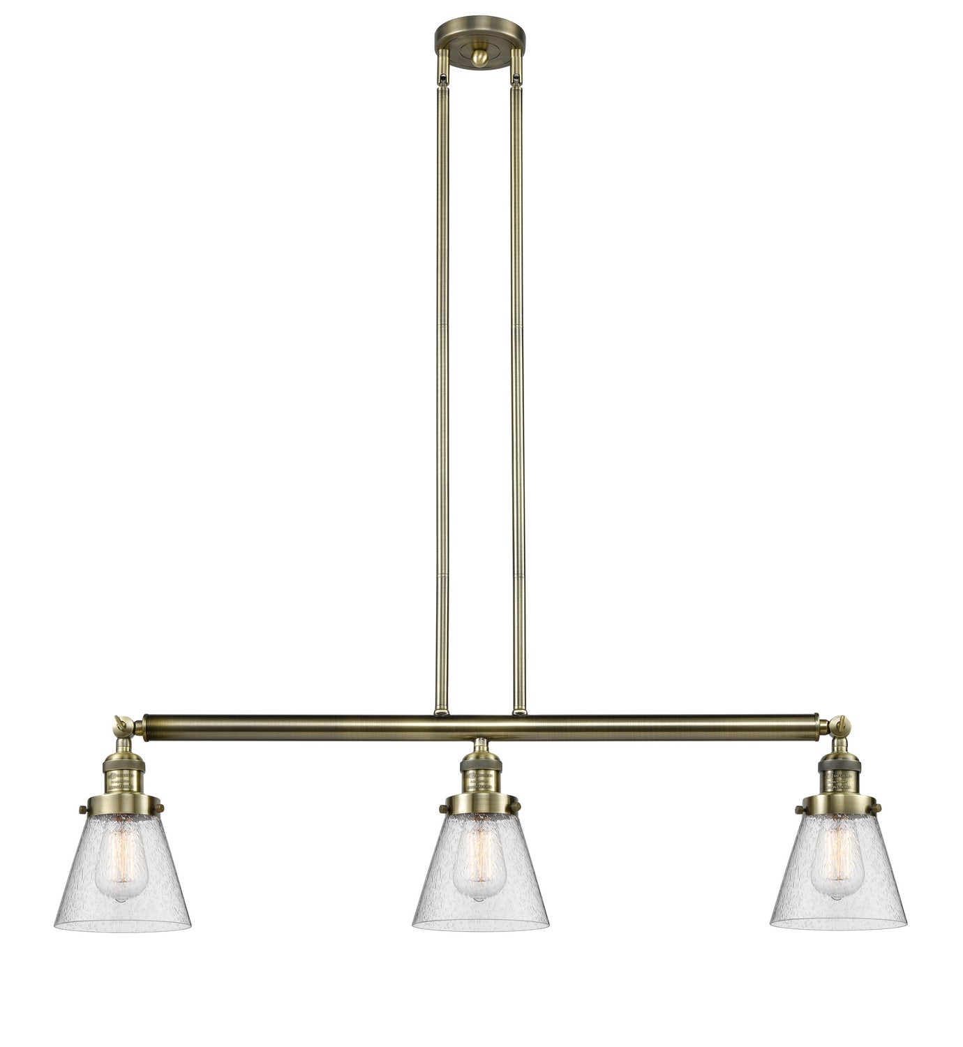 Innovations - 213-AB-G64 - Three Light Island Pendant - Franklin Restoration - Antique Brass
