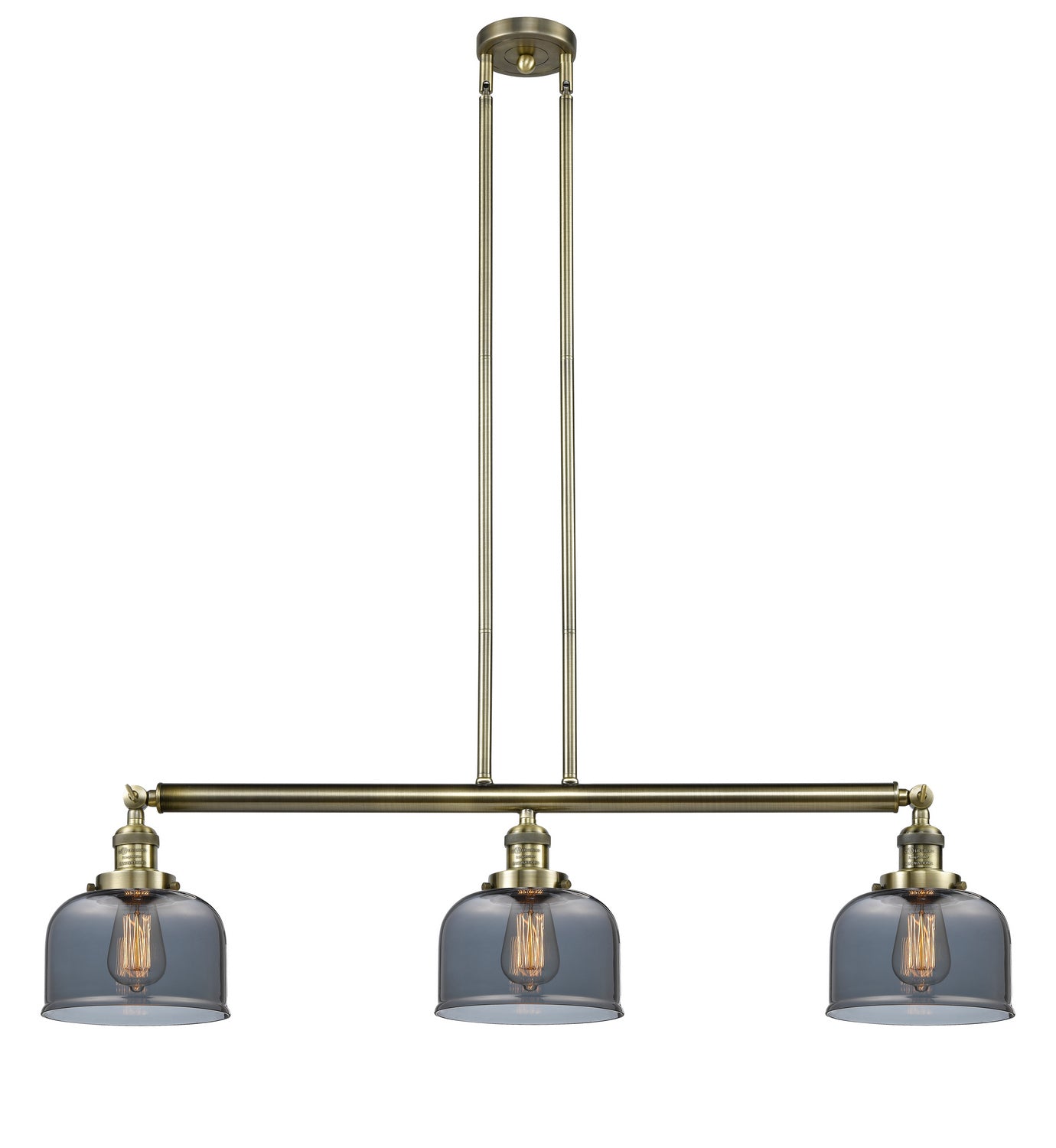 Innovations - 213-AB-G73 - Three Light Island Pendant - Franklin Restoration - Antique Brass