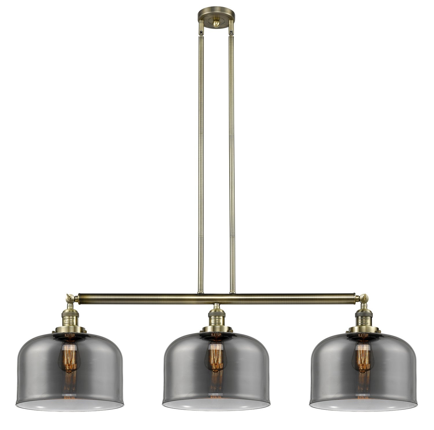 Innovations - 213-AB-G73-L - Three Light Island Pendant - Franklin Restoration - Antique Brass