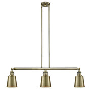 Innovations - 213-AB-M9-AB - Three Light Island Pendant - Franklin Restoration - Antique Brass