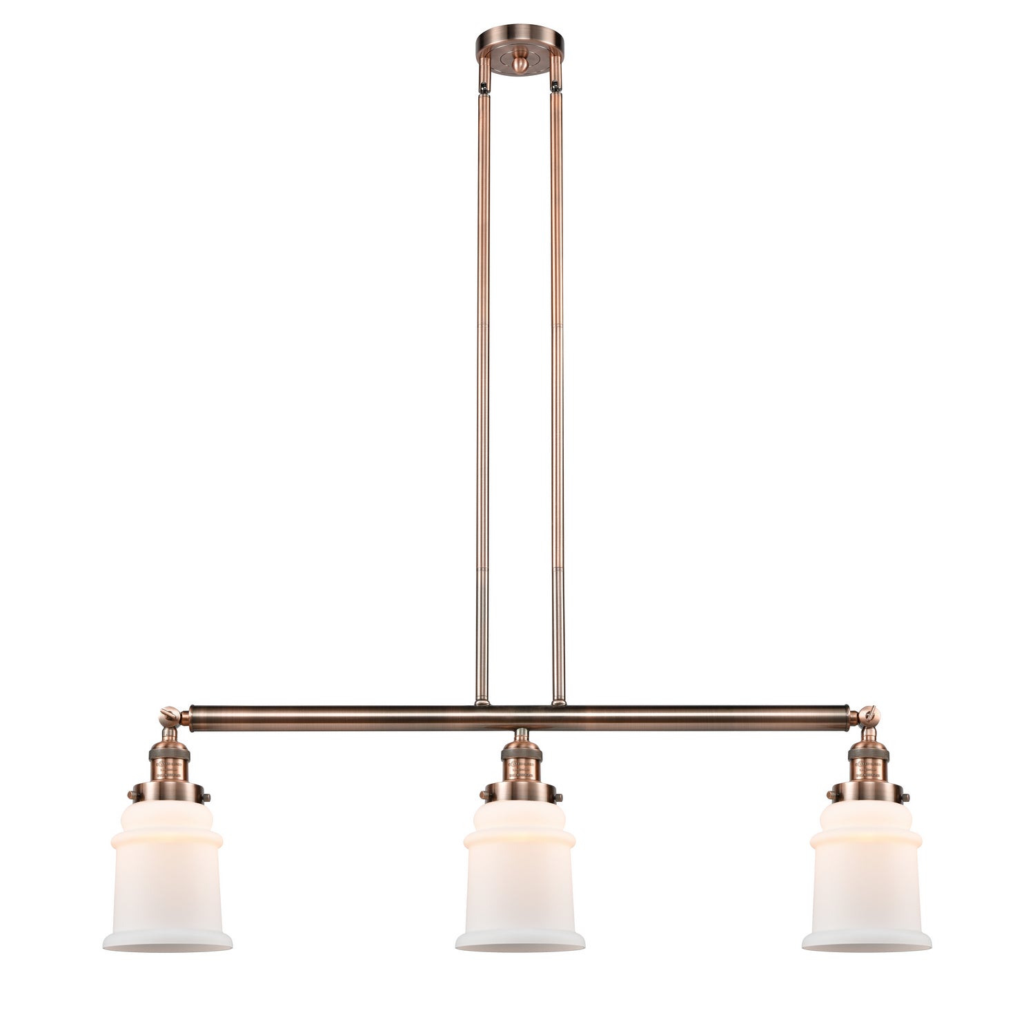 Innovations - 213-AC-G181 - Three Light Island Pendant - Franklin Restoration - Antique Copper