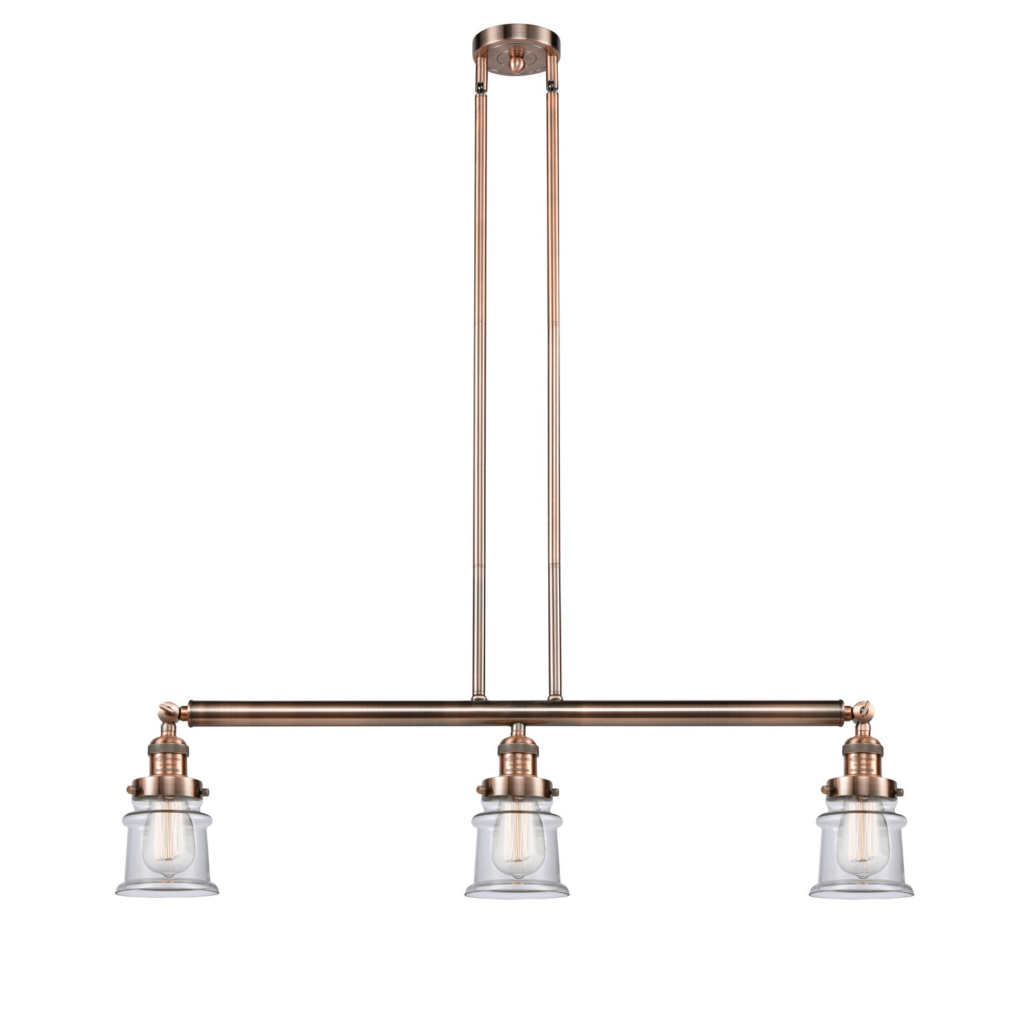 Innovations - 213-AC-G182S - Three Light Island Pendant - Franklin Restoration - Antique Copper