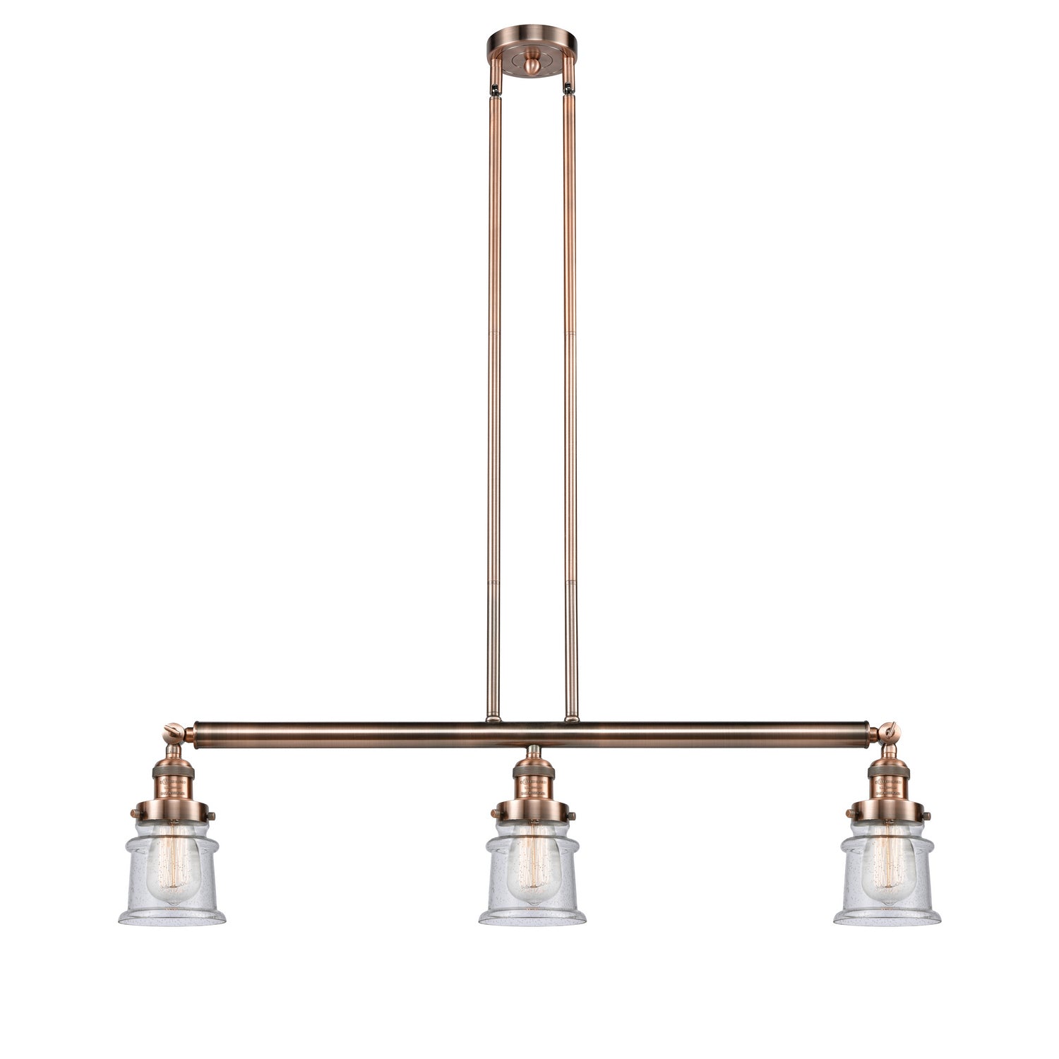 Innovations - 213-AC-G184S - Three Light Island Pendant - Franklin Restoration - Antique Copper
