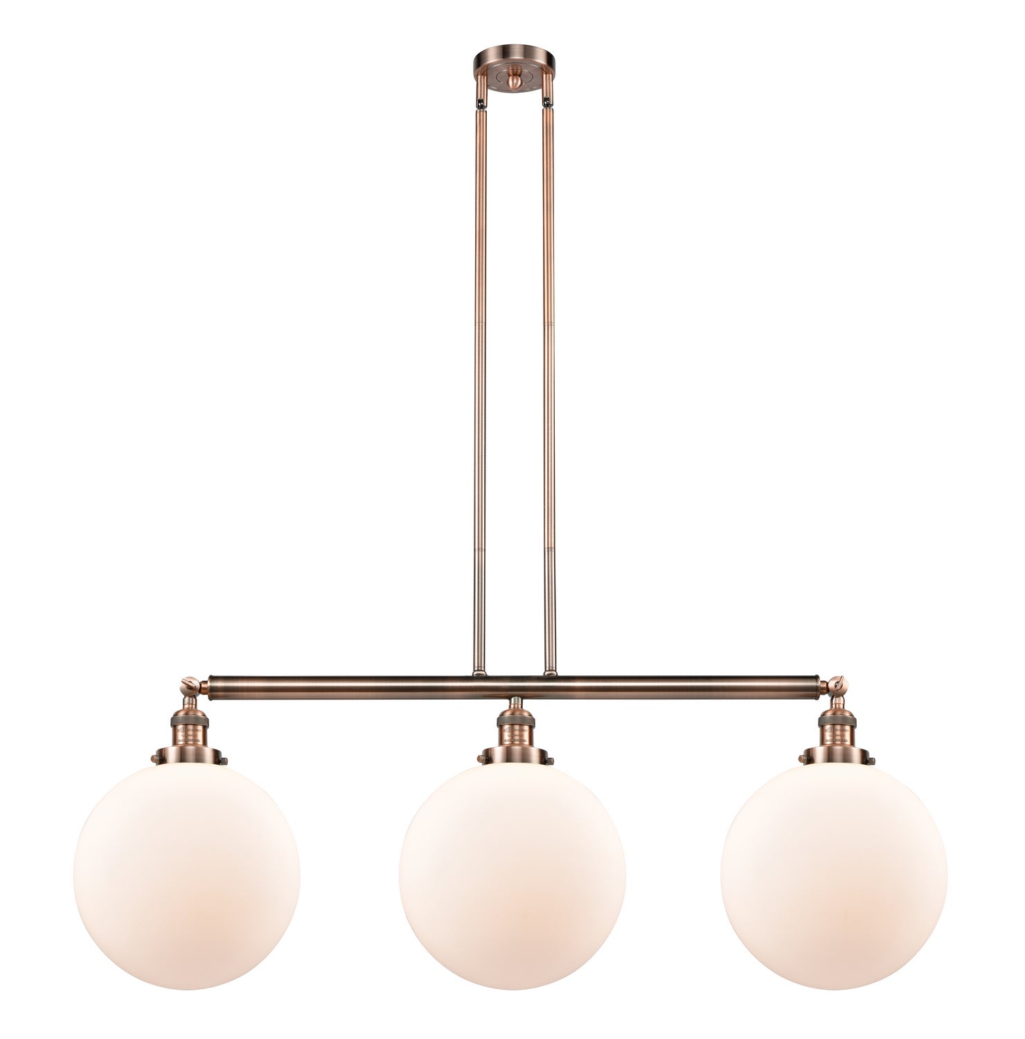 Innovations - 213-AC-G201-12 - Three Light Island Pendant - Franklin Restoration - Antique Copper