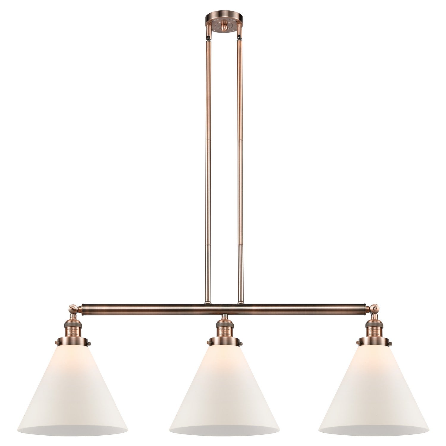 Innovations - 213-AC-G41-L - Three Light Island Pendant - Franklin Restoration - Antique Copper