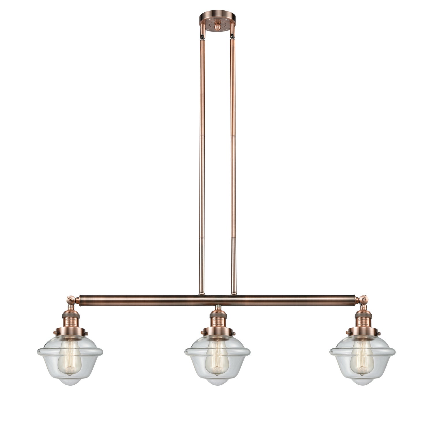 Innovations - 213-AC-G532 - Three Light Island Pendant - Franklin Restoration - Antique Copper