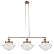 Innovations - 213-AC-G542 - Three Light Island Pendant - Franklin Restoration - Antique Copper