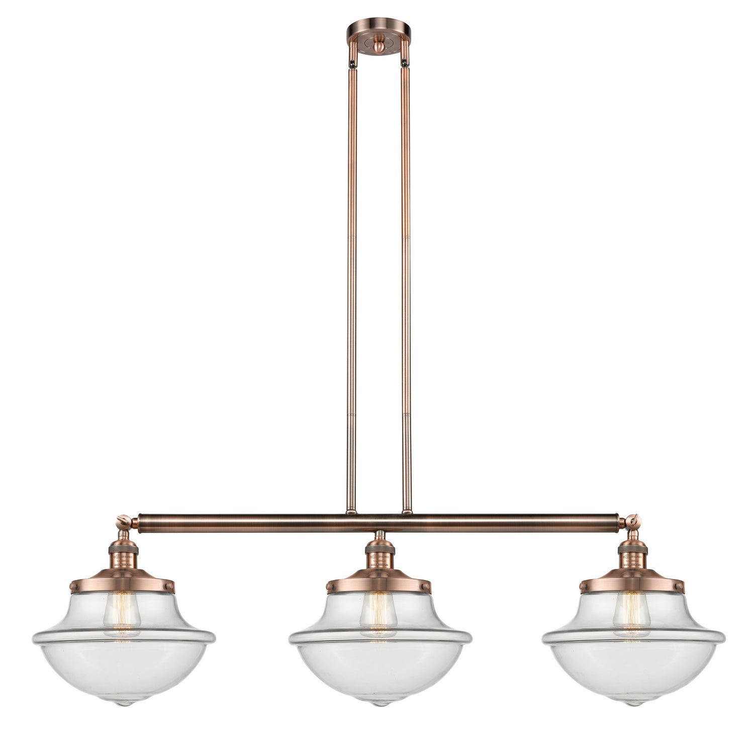 Innovations - 213-AC-G542 - Three Light Island Pendant - Franklin Restoration - Antique Copper