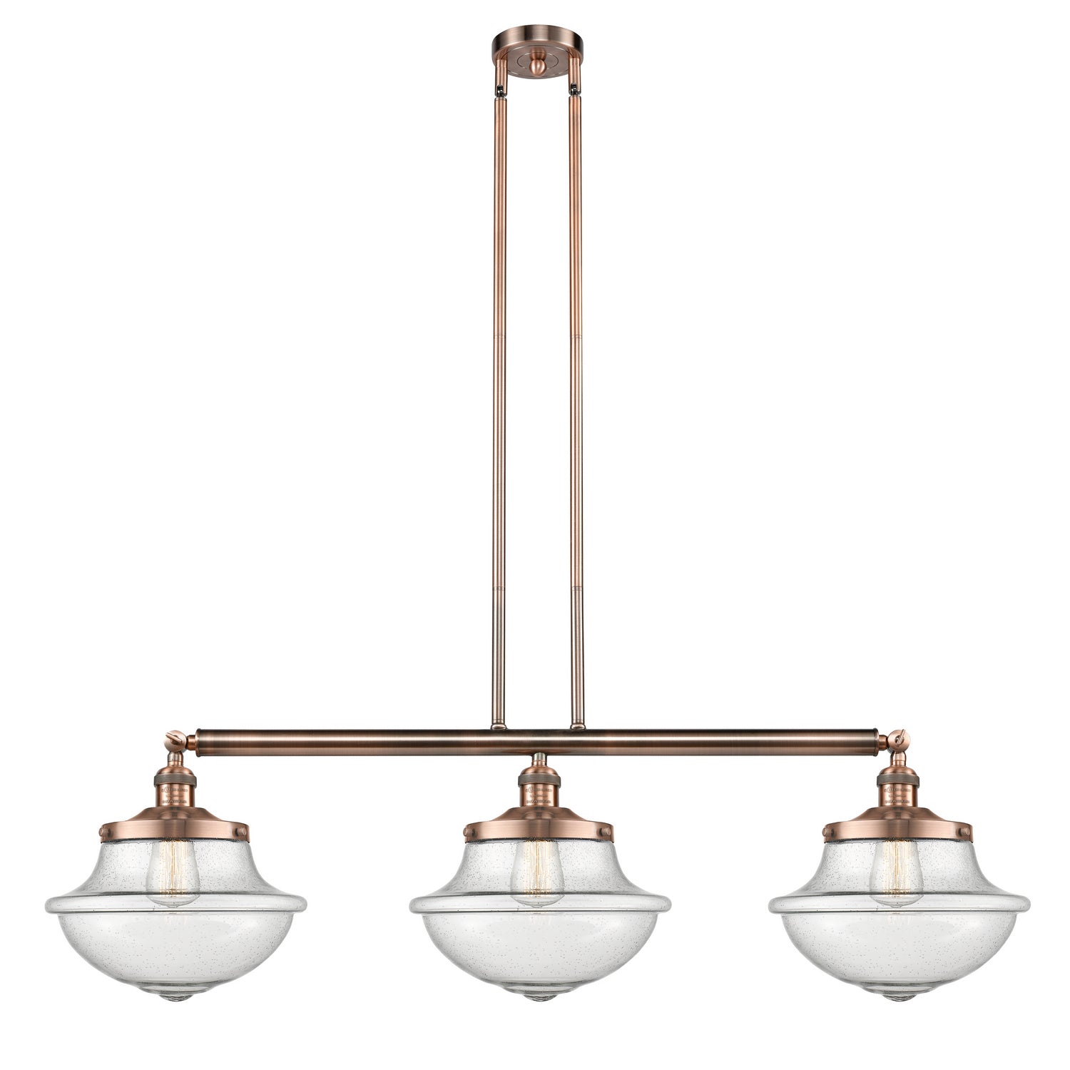 Innovations - 213-AC-G544 - Three Light Island Pendant - Franklin Restoration - Antique Copper