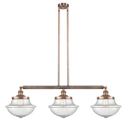Innovations - 213-AC-G544 - Three Light Island Pendant - Franklin Restoration - Antique Copper
