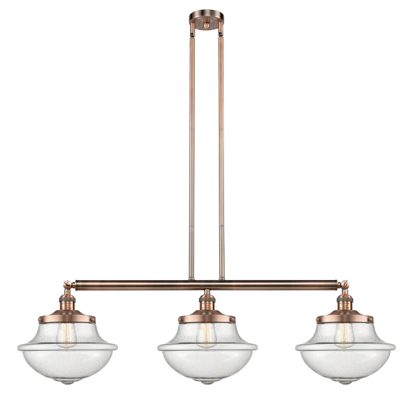 Innovations - 213-AC-G544 - Three Light Island Pendant - Franklin Restoration - Antique Copper