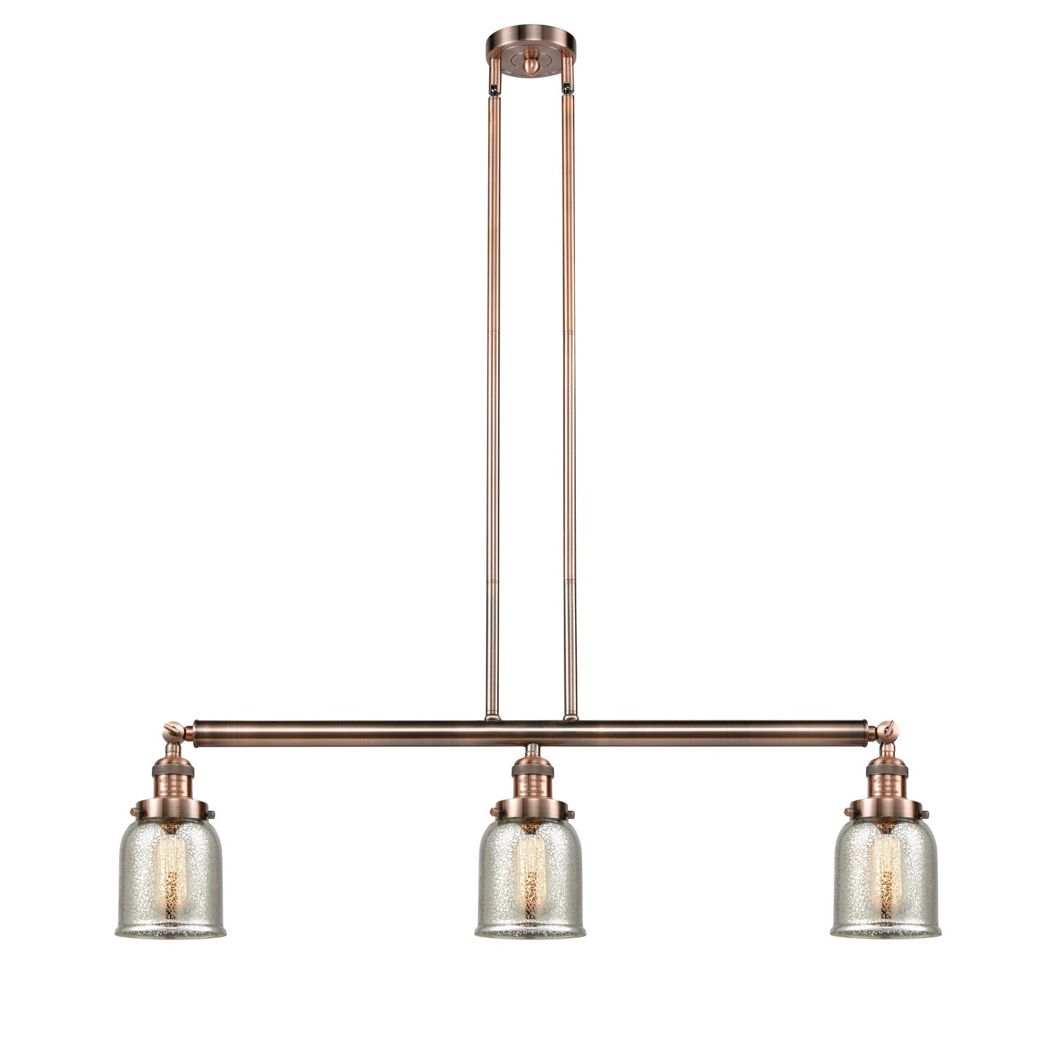 Innovations - 213-AC-G58 - Three Light Island Pendant - Franklin Restoration - Antique Copper