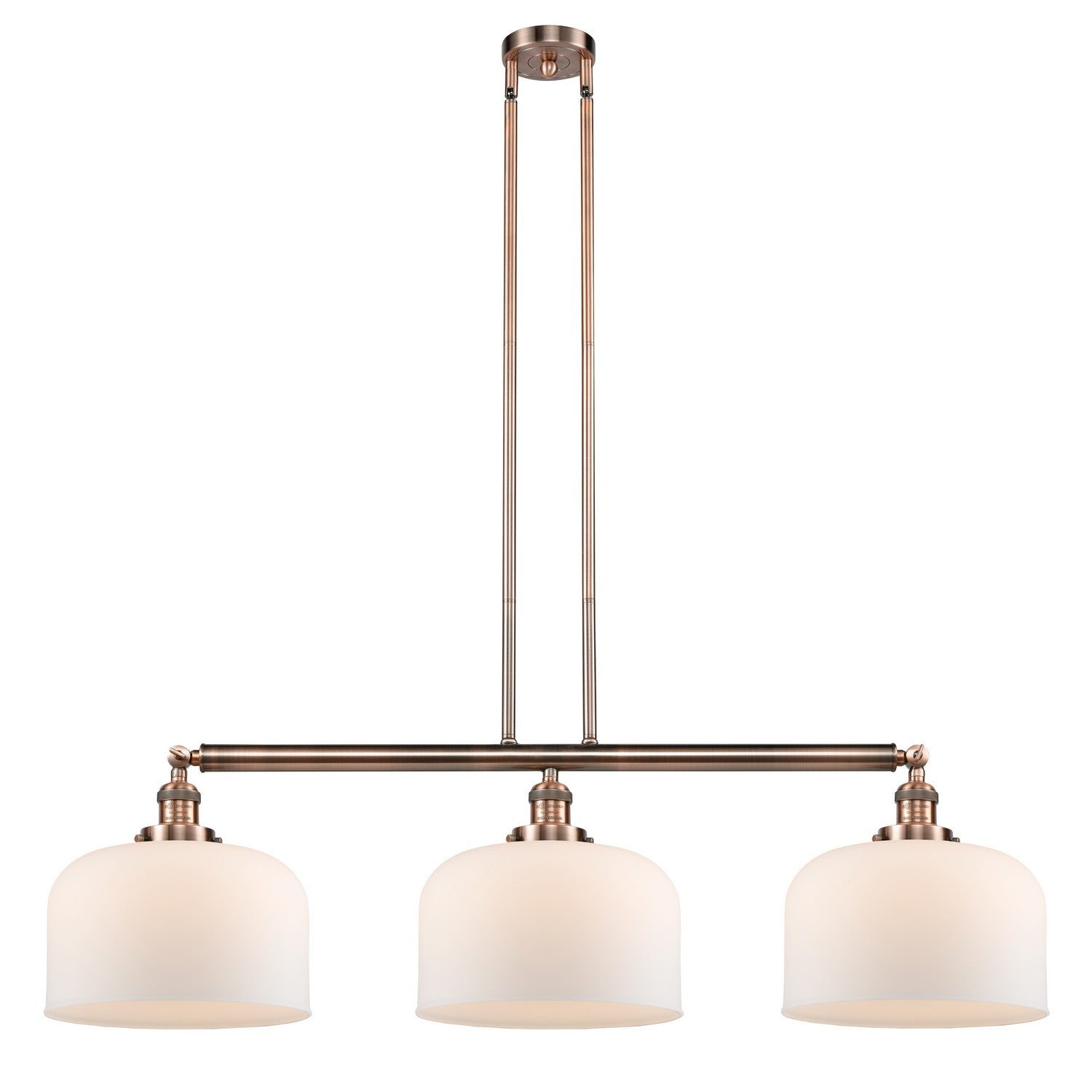 Innovations - 213-AC-G71-L - Three Light Island Pendant - Franklin Restoration - Antique Copper