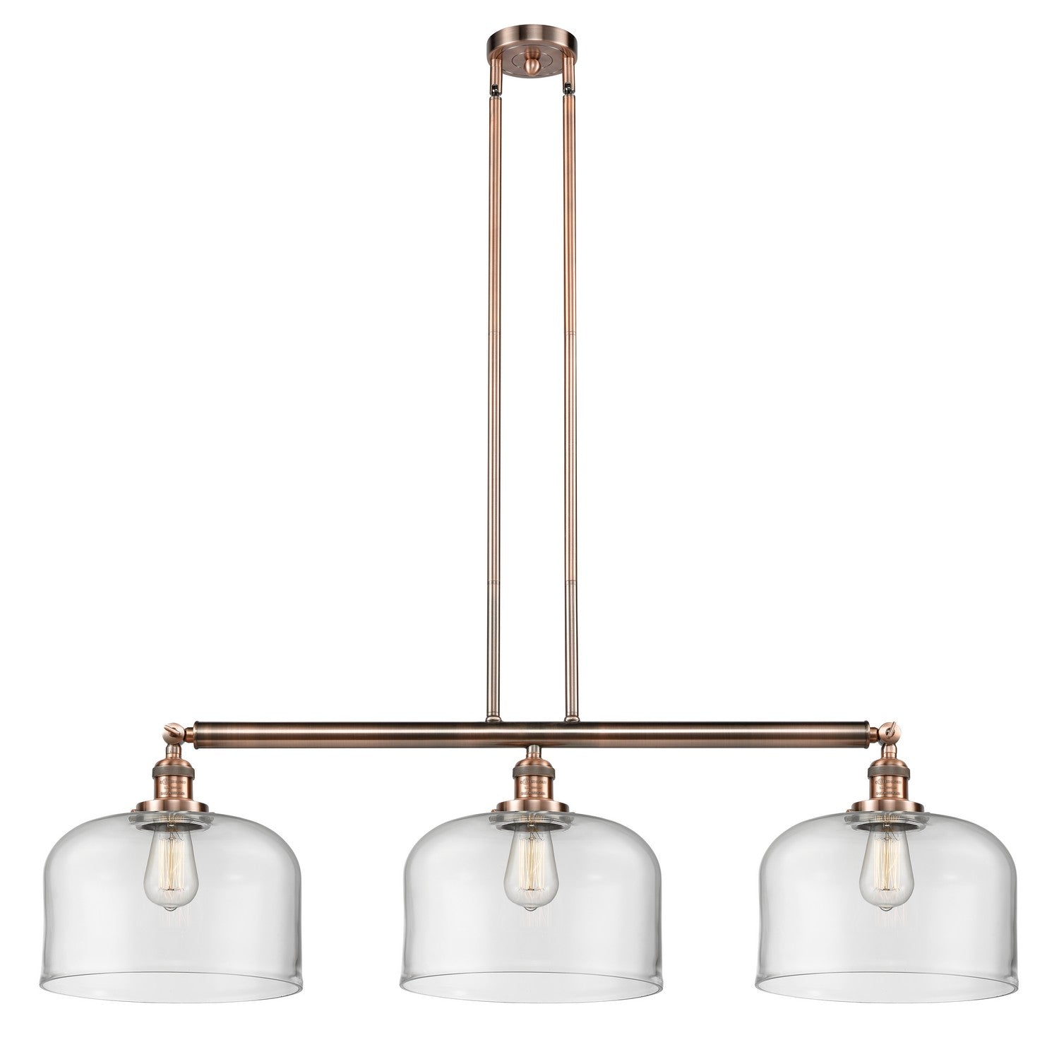 Innovations - 213-AC-G72-L - Three Light Island Pendant - Franklin Restoration - Antique Copper