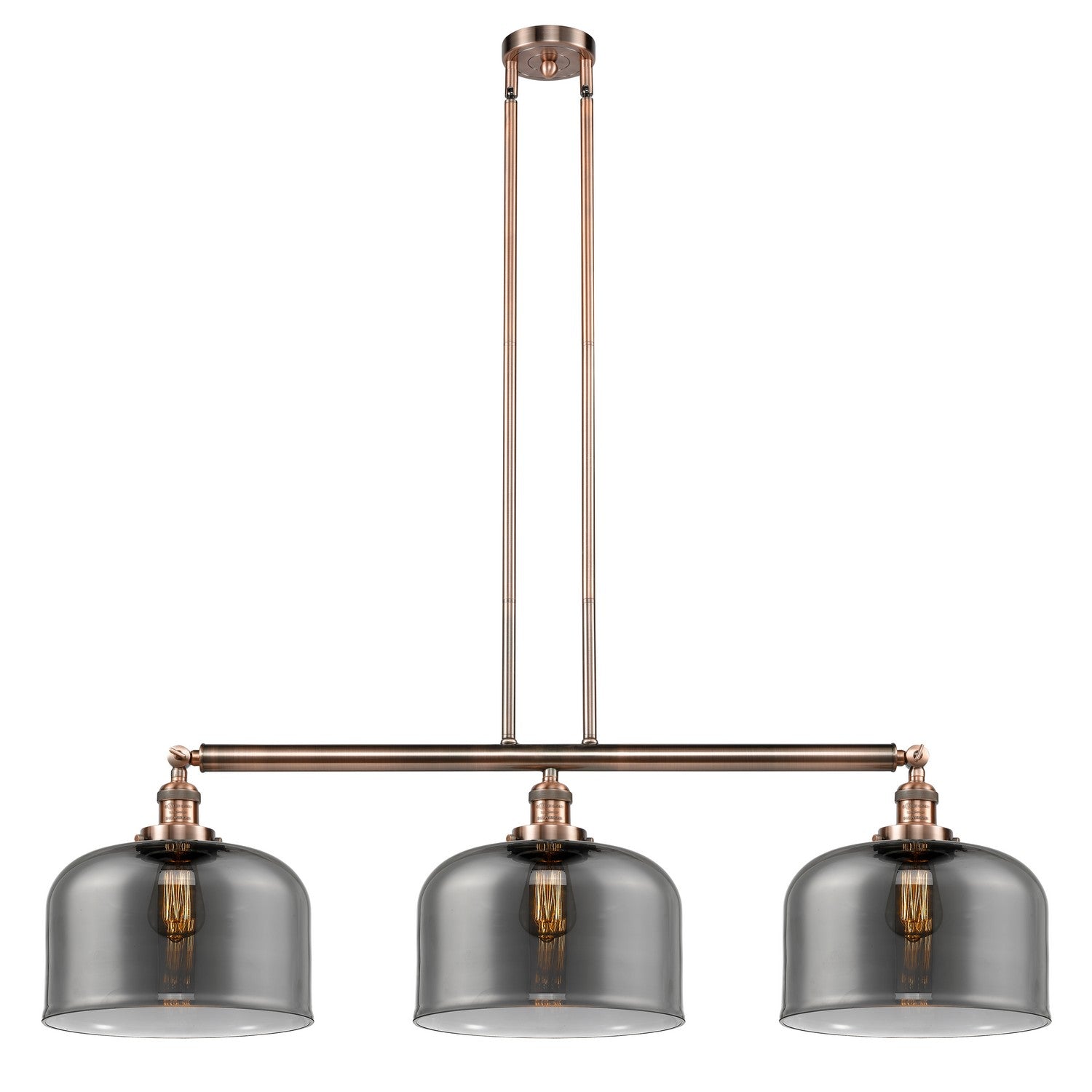 Innovations - 213-AC-G73-L - Three Light Island Pendant - Franklin Restoration - Antique Copper