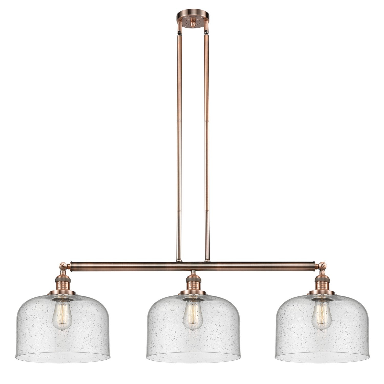 Innovations - 213-AC-G74-L - Three Light Island Pendant - Franklin Restoration - Antique Copper