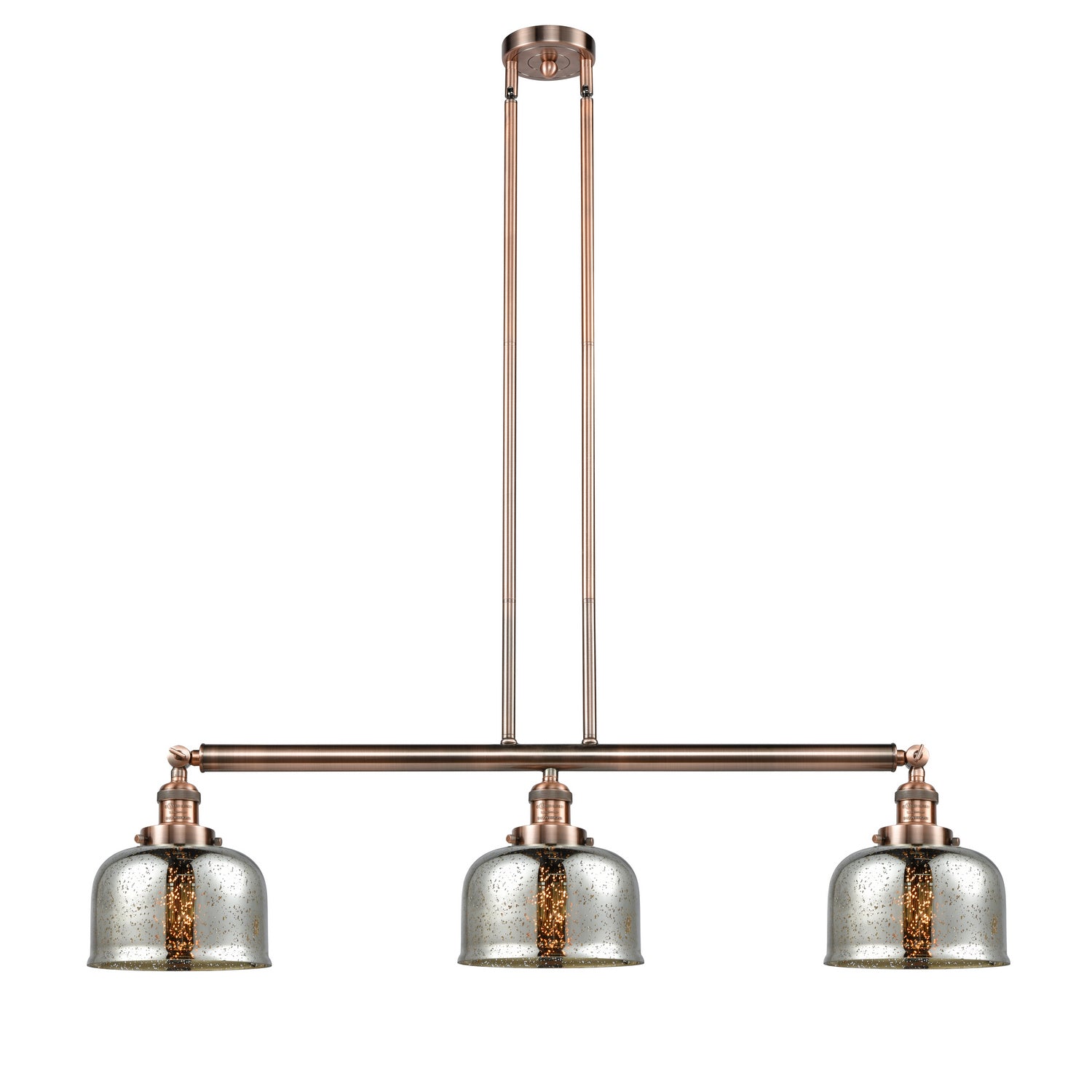 Innovations - 213-AC-G78 - Three Light Island Pendant - Franklin Restoration - Antique Copper