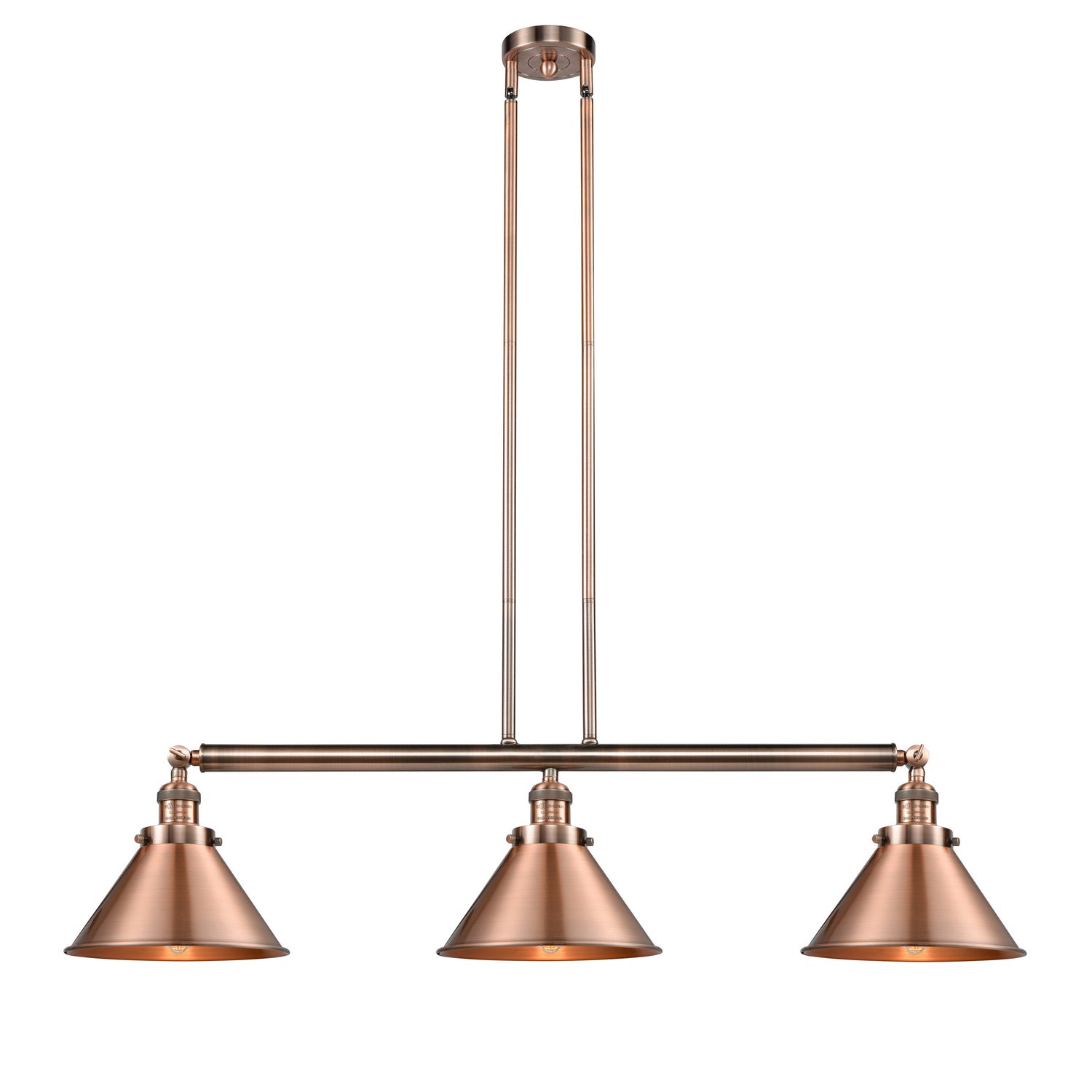Innovations - 213-AC-M10-AC - Three Light Island Pendant - Franklin Restoration - Antique Copper