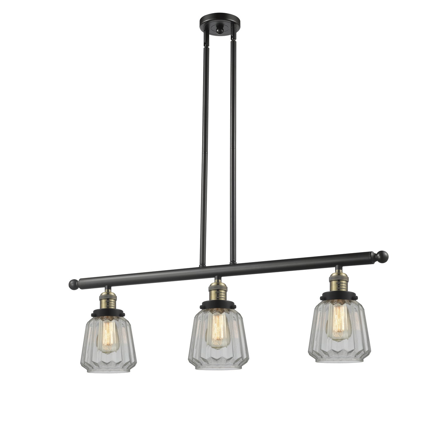 Innovations - 213-BAB-G142 - Three Light Island Pendant - Franklin Restoration - Black Antique Brass