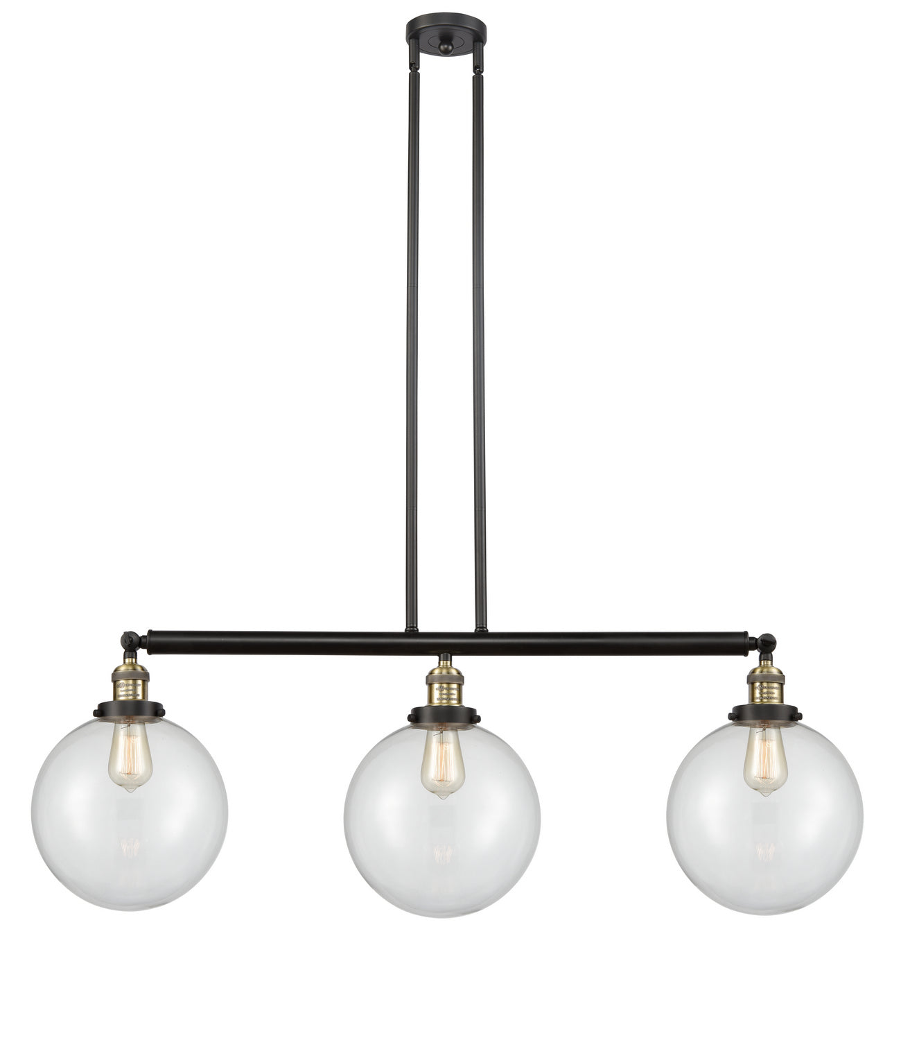 Innovations - 213-BAB-G202-10 - Three Light Island Pendant - Franklin Restoration - Black Antique Brass