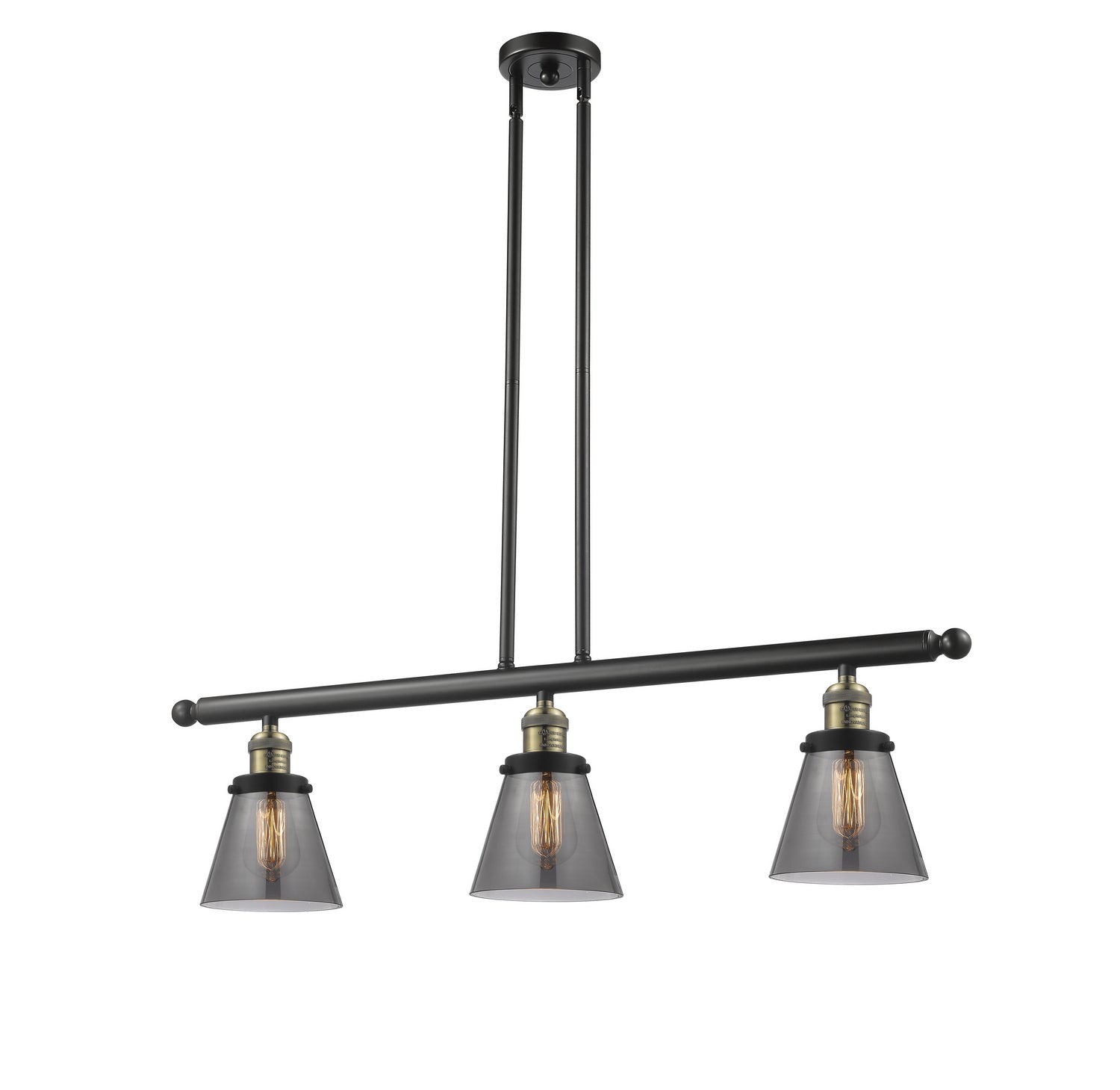 Innovations - 213-BAB-G63 - Three Light Island Pendant - Franklin Restoration - Black Antique Brass
