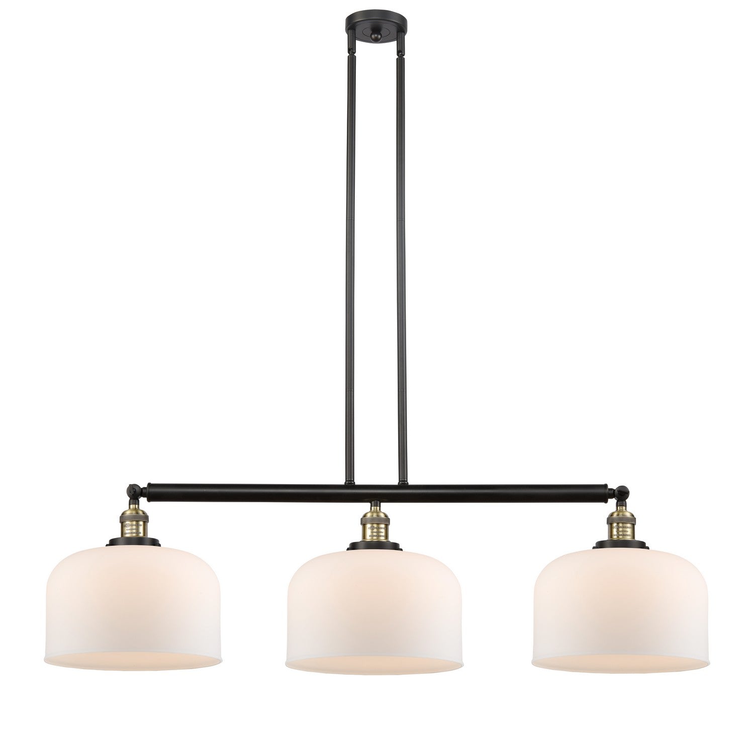 Innovations - 213-BAB-G71-L - Three Light Island Pendant - Franklin Restoration - Black Antique Brass