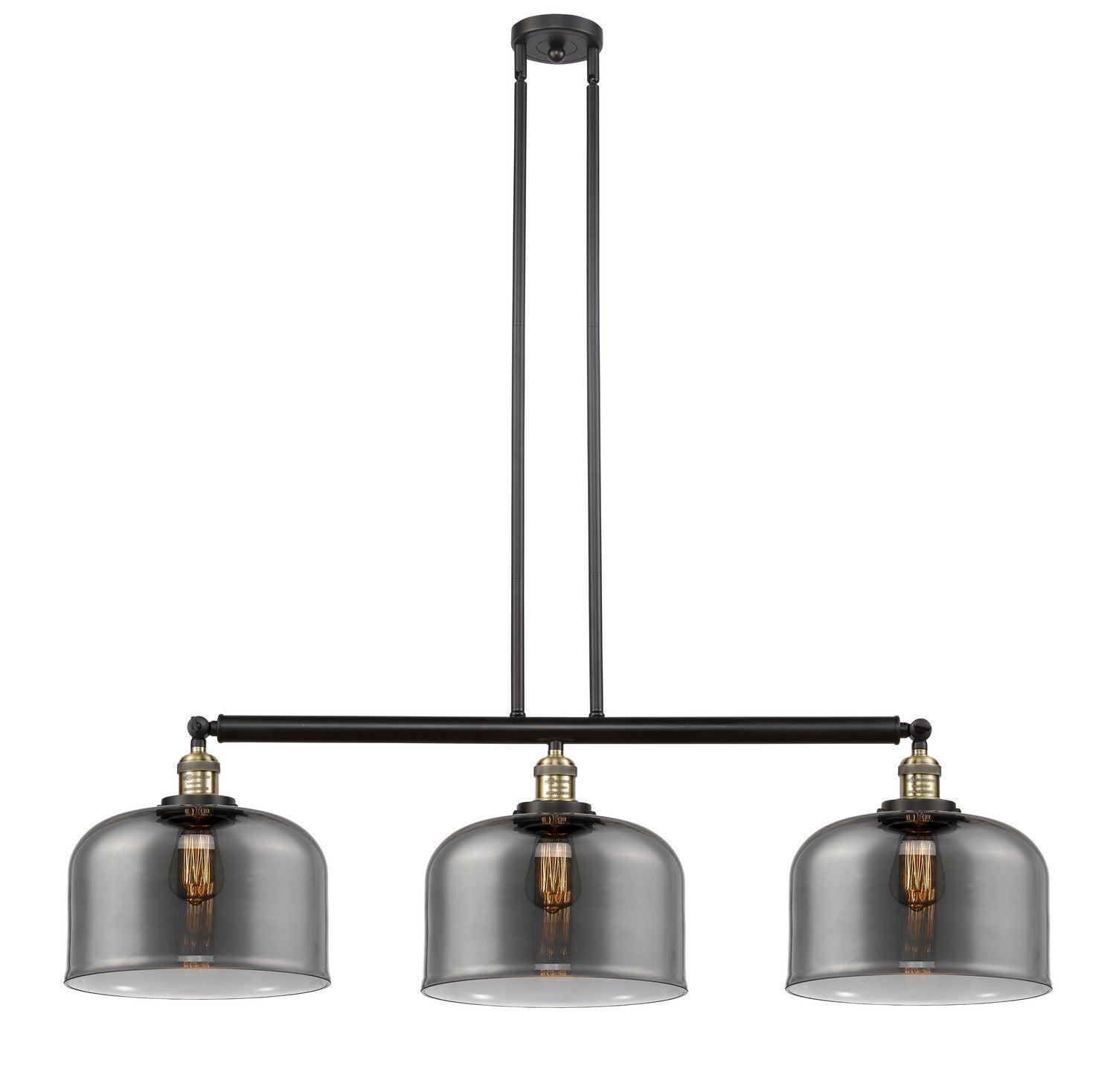Innovations - 213-BAB-G73-L - Three Light Island Pendant - Franklin Restoration - Black Antique Brass
