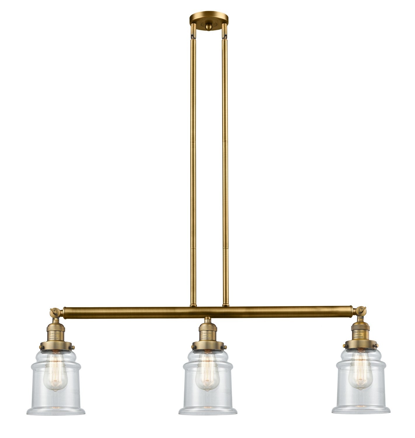 Innovations - 213-BB-G182 - Three Light Island Pendant - Franklin Restoration - Brushed Brass