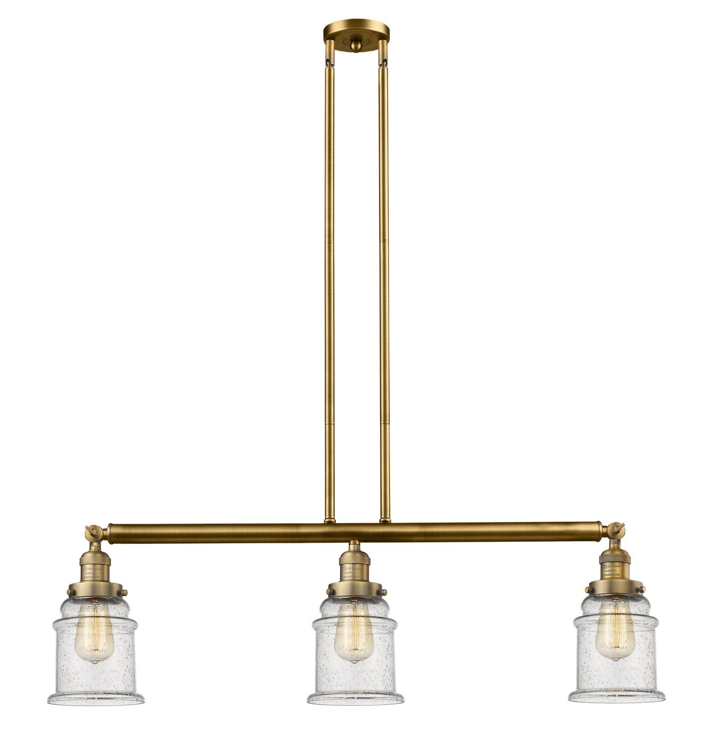 Innovations - 213-BB-G184 - Three Light Island Pendant - Franklin Restoration - Brushed Brass