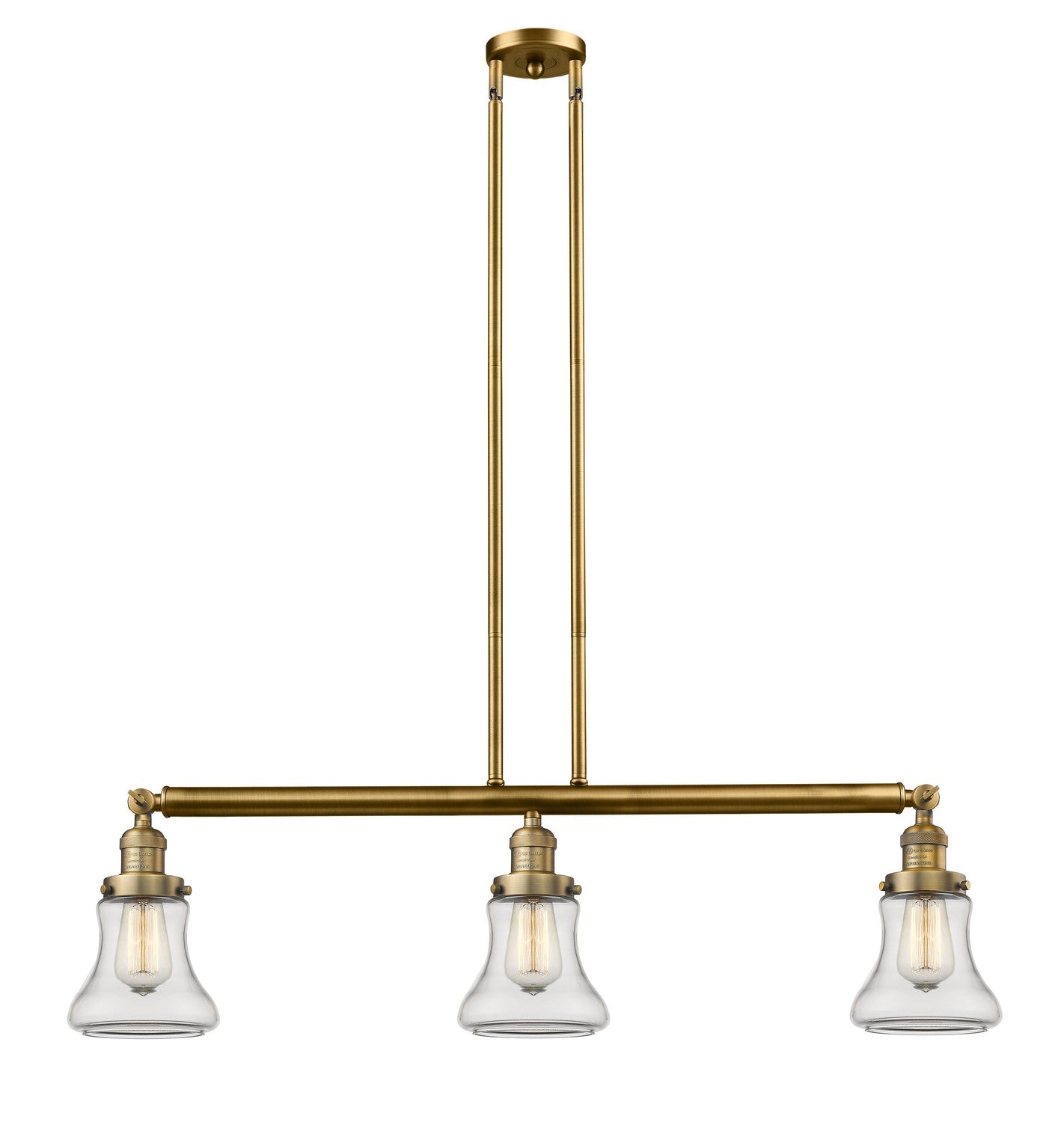 Innovations - 213-BB-G192 - Three Light Island Pendant - Franklin Restoration - Brushed Brass